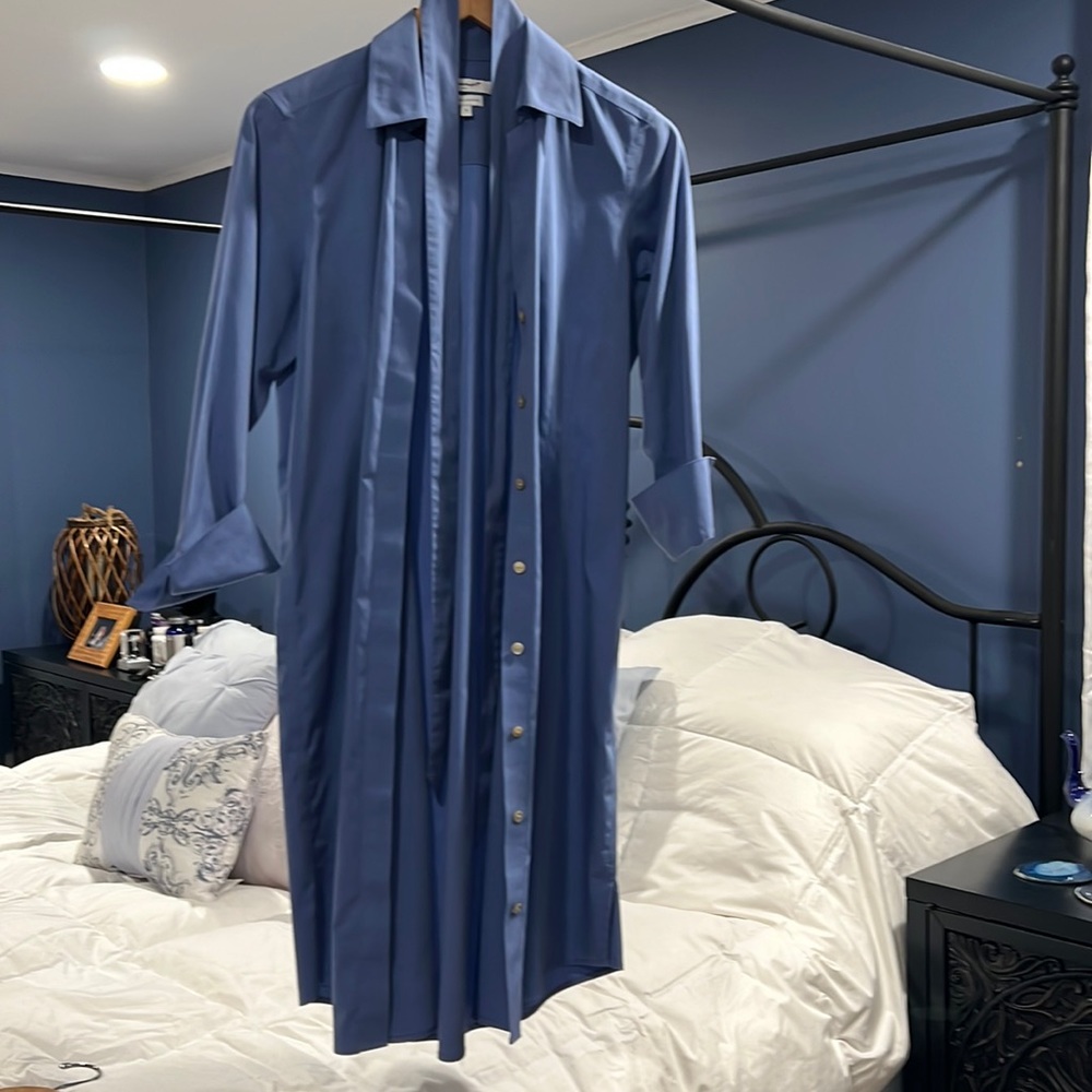 French blue shirt dress
